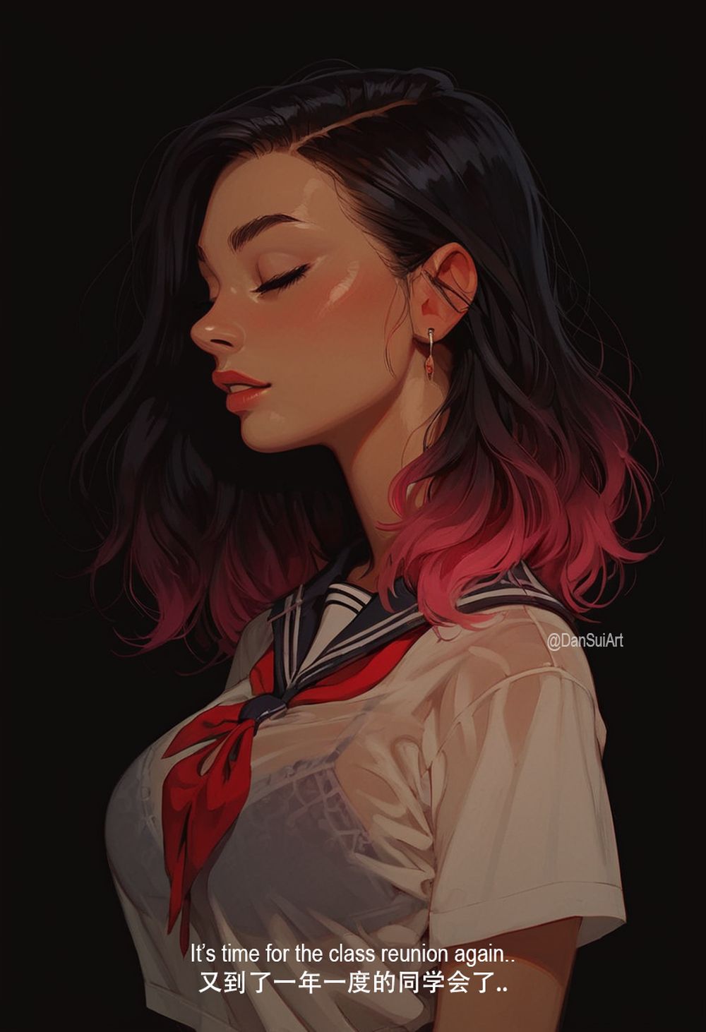 [DanSuiArt] #Class Reunion #BlackPinkHair [中文][AI Generated][無修正]